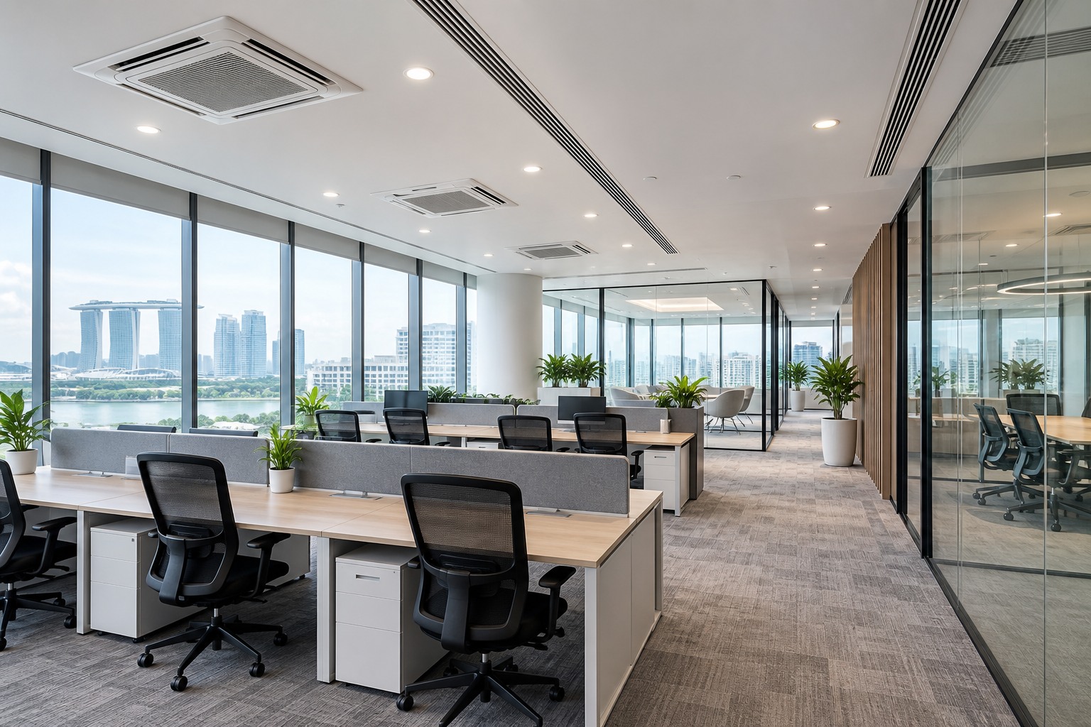 Completed Tanjong Pagar commercial office ACMV installation